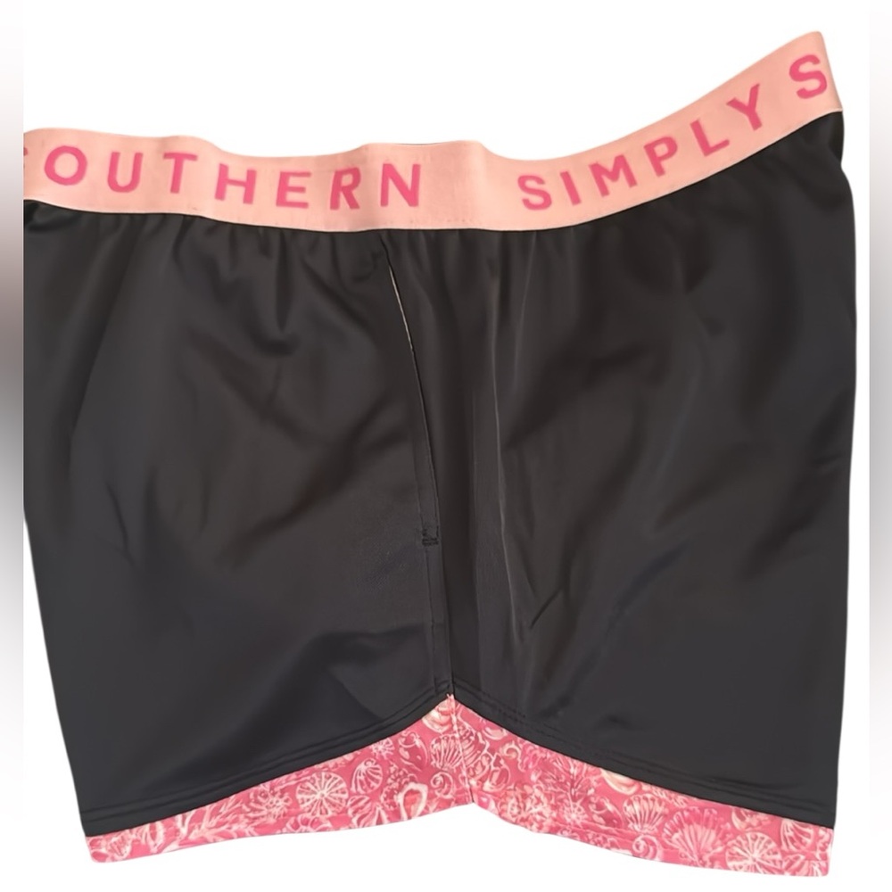 Simply Southern Cheer Shorts Pink Logo Taping & Seashell Trim Pockets NW… - Picture 9 of 9
